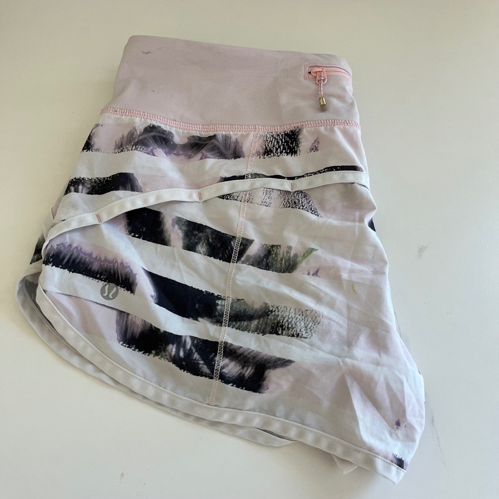 Lululemon Run Speed Short Sunset Stripe Blush‎ Quartz Multi 6 active running